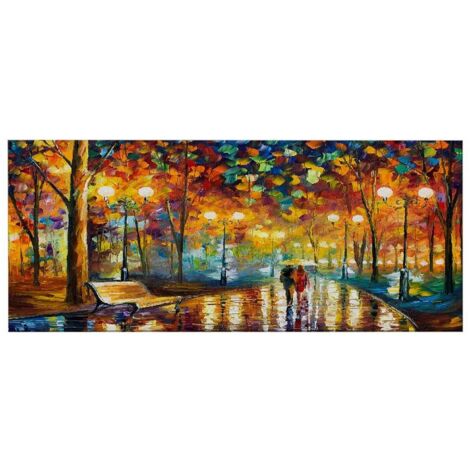 EPIKASA Stampa su Tela Sotto la Pioggia 2 - Arte e Graffiti Wall Art Muro - Ingresso, Salotto, Soggiorno, Camera, Ufficio - Multicolore in Poliestere - 100 x 3 x 70 cm