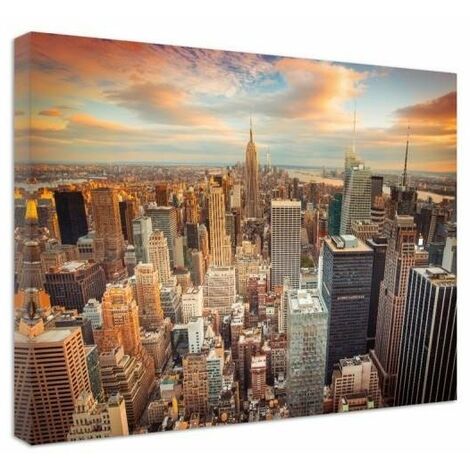 Stampa su tela, Tramonto su New York - 90x60