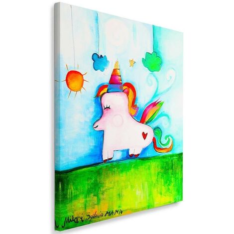 Stampa su tela, Unicorno - 40x60