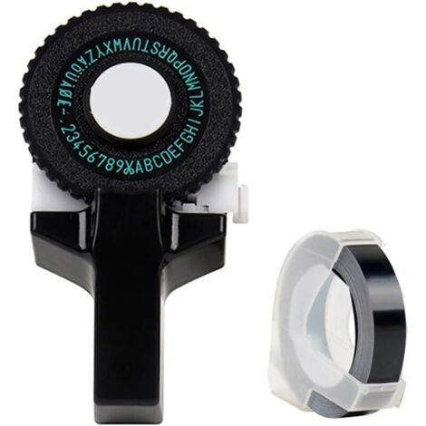 Stampante per etichette 3D, modello piccolo, manuale, macchina per scritte fai-da-te, per DYMO, fascia nera