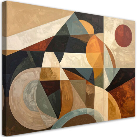 Stampe su Tela, Arte geometrica astratta nei toni della terra, 30x20