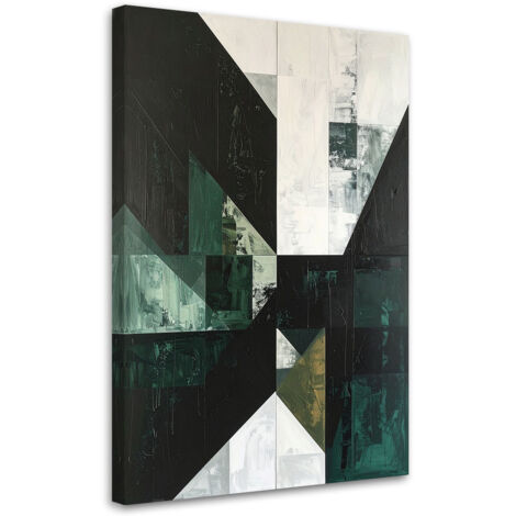 Stampe su Tela, Astrattismo geometrico verde, 40x60