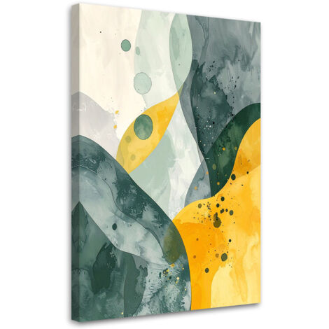Stampe su Tela, Astrattismo pastello in tonalità verde e giallo, 30x45