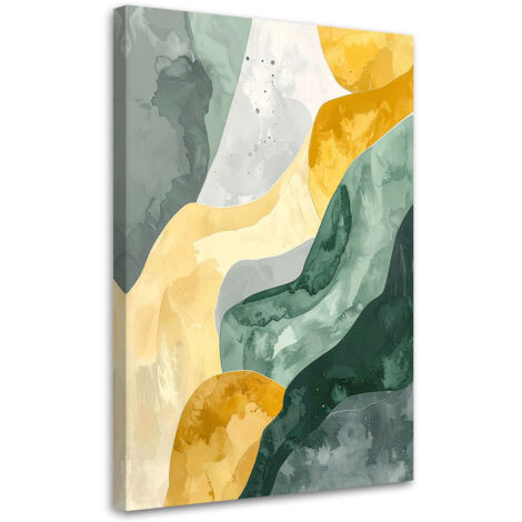 Stampe su Tela, Astratto Pastello verde giallo, 40x60