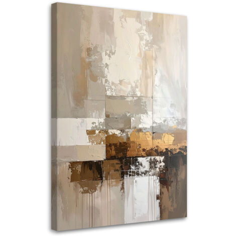 Stampe su Tela, Astrazione beige e oro, 40x60
