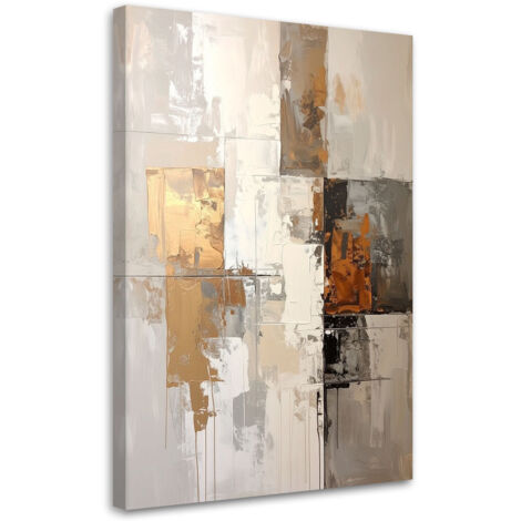 Stampe su Tela, Astrazione beige e oro, 40x60