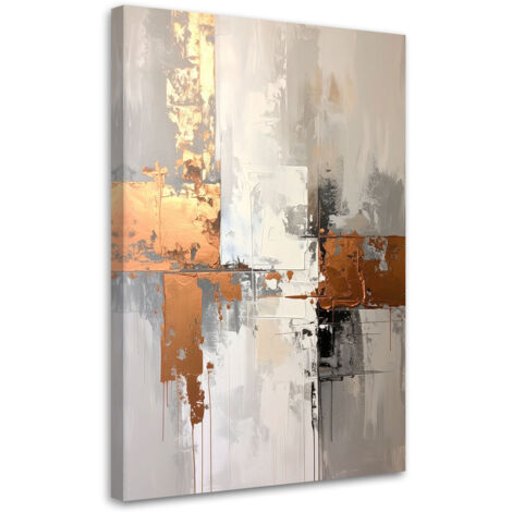 Stampe su Tela, Astrazione beige e oro, 60x90