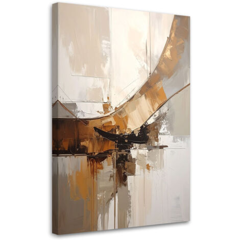 Stampe su Tela, Astrazione in beige e marrone, 60x90