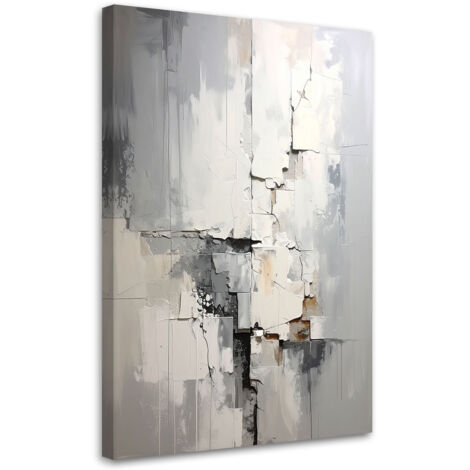 Stampe su Tela, Astrazione moderna grigio beige, 40x60