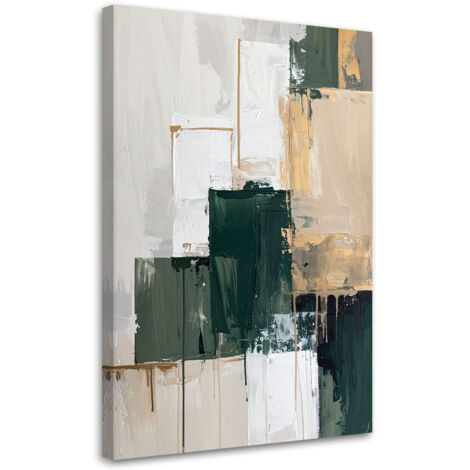 Stampe su Tela, Astrazione verde e grigia, 60x90