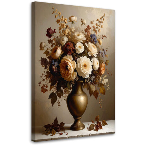 Stampe su Tela, Bouquet di fiori in stile retrò, 20x30