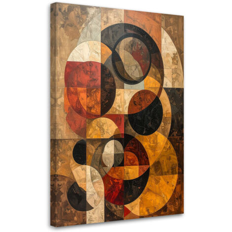Stampe su Tela, Cerchi geometrici nei toni della terra, 30x45