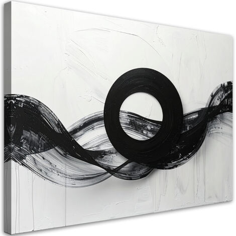 Stampe su Tela, Forma infinita moderna in bianco e nero, 30x20