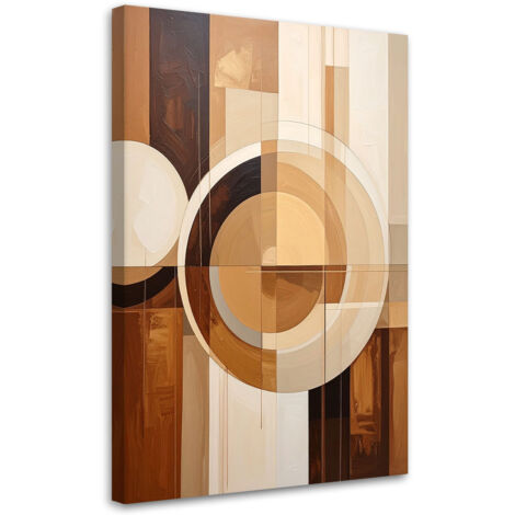 Stampe su Tela, Forme geometriche astratte in beige, 60x90