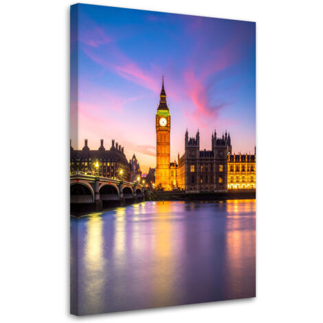 Stampe su Tela, Londra Big Ben Paesaggio urbano, 60x90