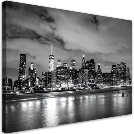 Stampe su Tela, New York Manhattan Brooklyn in bianco e nero, 30x20