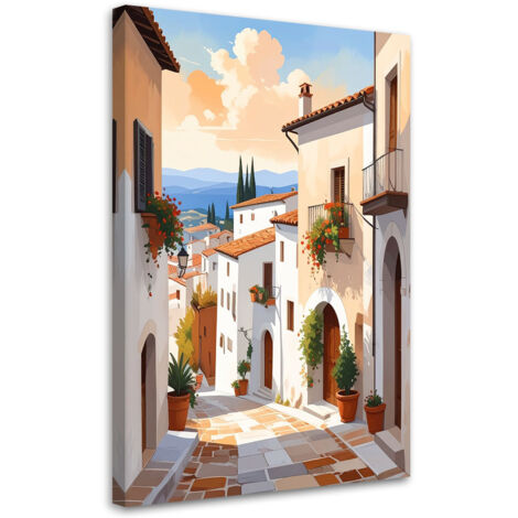 Stampe su Tela, Paesaggio delle strade colorate della Toscana, 20x30