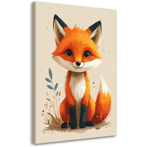 Stampe su Tela, Piccola volpe volpe animali della foresta, 60x90