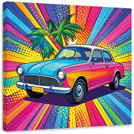 Stampe su Tela, Vecchia auto in stile pop art, 20x20