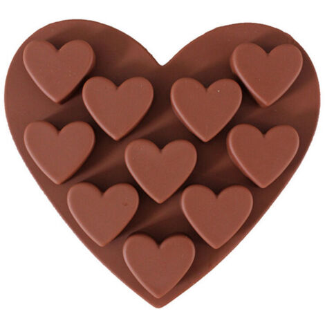 Stampi in silicone per cioccolato, stampi da cucina antiaderenti a forma di cuore, vassoi per cubetti di ghiaccio per torte, caramelle,