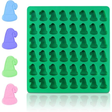 STAMPO IN SILICONE PER CIOCCOLATINI, PRALINE, GELATI, CAPPELLO DI BABBO NATALE, 48 EL.