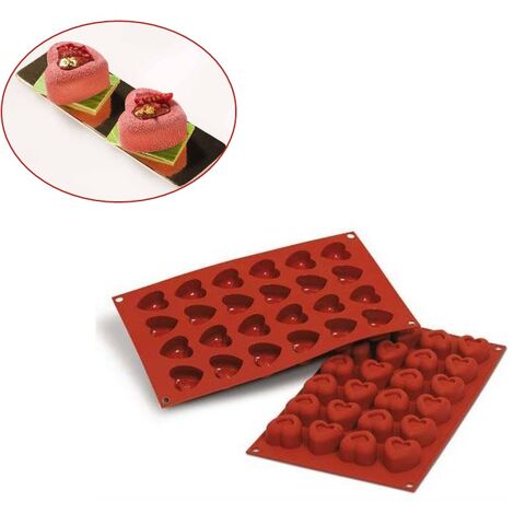 Stampo in silicone Savarin 24 cuori piccoli Silikomart SF089