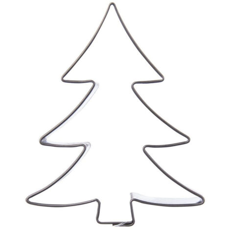 STAMPO PER BISCOTTI IN ACCIAIO A FORMA DI ALBERO DI NATALE E PAN DI ZENZERO, 6,7 CM