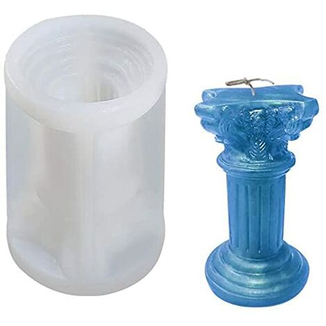 Stampo per candele in silicone Colonna romana 3D Stampo per decorazione di torte Forniture per la produzione di candele (colonna del Sacro Romano Impero)
