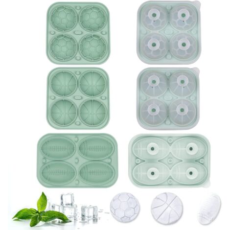 Stampo per cubetti di ghiaccio in silicone, vaschetta per cubetti di ghiaccio con coperchio, cubetti di ghiaccio a forma di sfera di ghiaccio, confezione da 3 vaschette per cubetti di ghiaccio grandi 