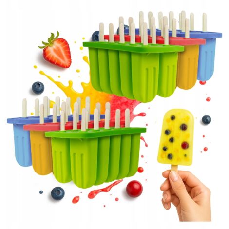 Stampo per gelato in silicone 10 pezzi + bastoncini 50 pezzi fai da te per sorbetti di gelato fatti in casa