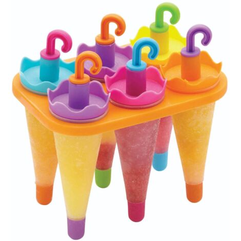 Stampo per gelato Let's Make, 6 pezzi con forma di ombrello, plastica, Multicolore, plastica