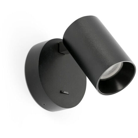 STAN Aplique de pared negro con interruptor 43768