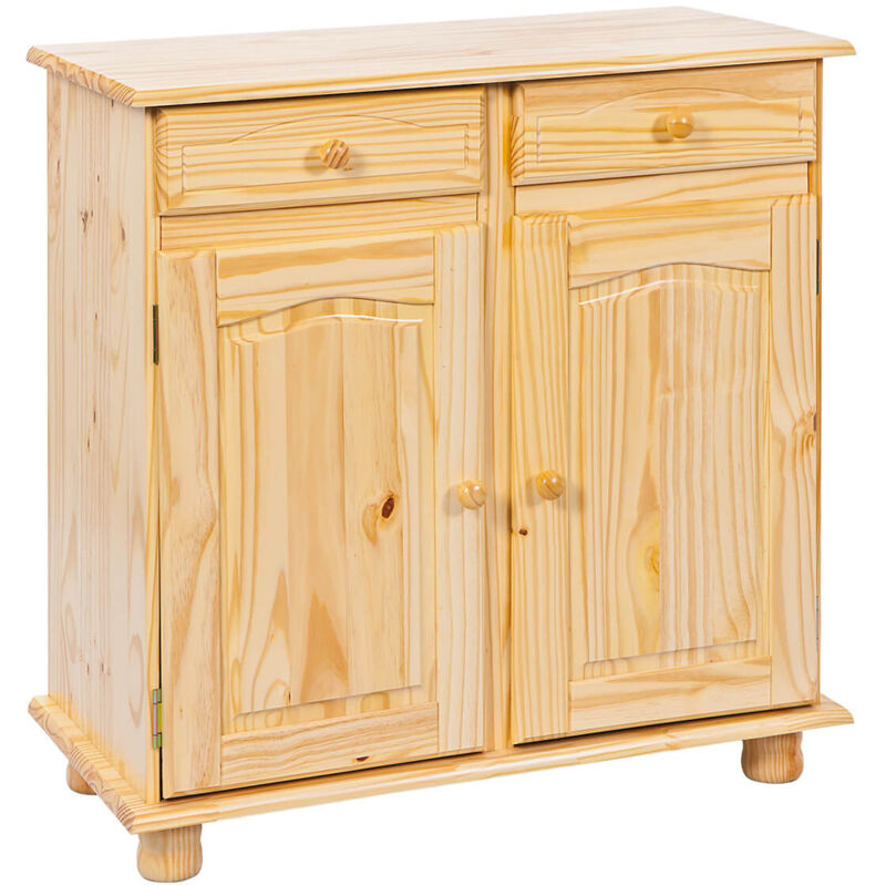 Stan - Meuble 2 Portes 2 Tiroirs Bois Massif