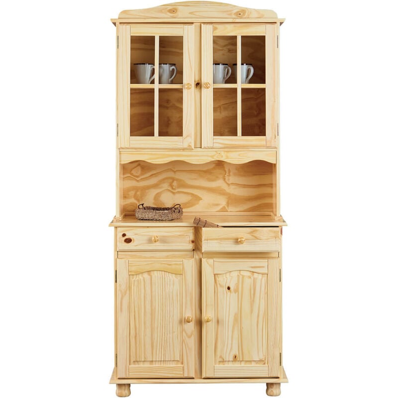 Altobuy - stan - Buffet Vaisselier 4 Portes 2 Tiroirs Bois Massif