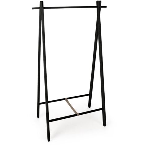 Stand appendiabiti "Daiki" in legno di betulla da assemblare -Nero