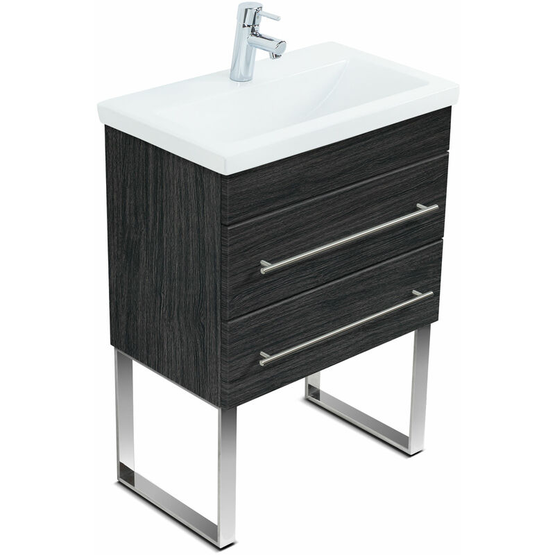 Stand Badmöbel Mars 600 SlimLine anthrazit gemasert