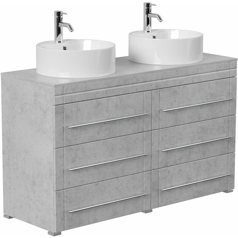 Stand Badmöbel Memoria Modern beton mit Aufsatzwaschbecken