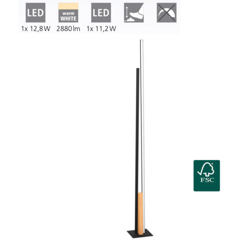 Stand lampe panagria plastique LED blanc 1x12.8w 1x11.2w 3000K L: 8,5 cm B: 7,5 cm H: 146 cm avec interrupteur de repose-pieds