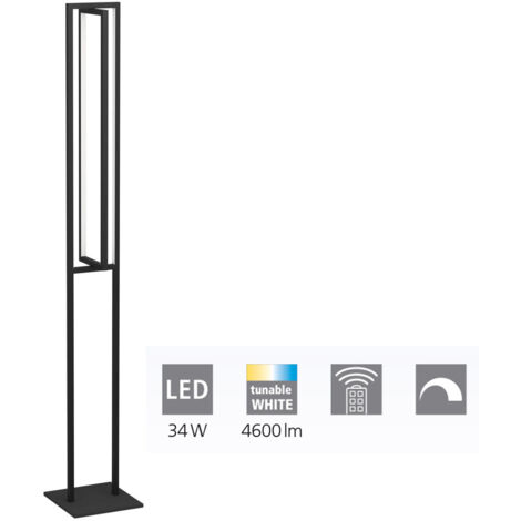 Stand lampe Sibérie Plastique LED blanc 34W 3000-6500K L: 20 cm B: 16 cm H: 133 cm Dimmable avec télécommande