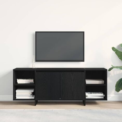 Stand para TV - Roble Negro - 120x30x40.5 cm - Hecho de Madera Elaborada