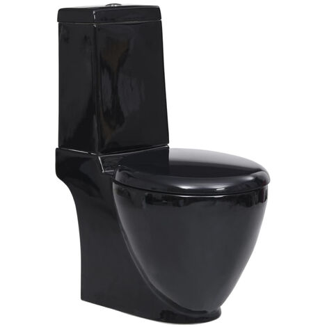 Stand-Toilette/WC Bodenstehend Design Toilette Keramik Schwarz