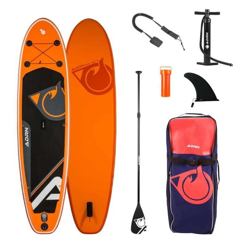 

Adrn - Stand Up Paddle Hinchable CRUISER 310 cm-con soporte para camara, Inflador, Remo, Deriva, Leash y Mochila de transporte - Naranja