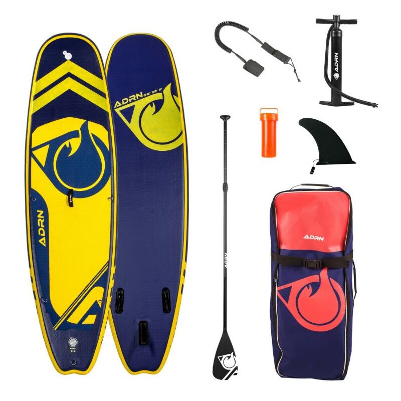 

Adrn - Stand Up Paddle Hinchable PLAYER 299cm-Con soporte camara,con Inflador, Remo, Leash, Deriva y Mochila de transporte - Amarillo