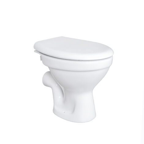 Stand WC Toilette Abgang Waagerecht Wand Tiefspüler Stehend + Softclose-Deckel