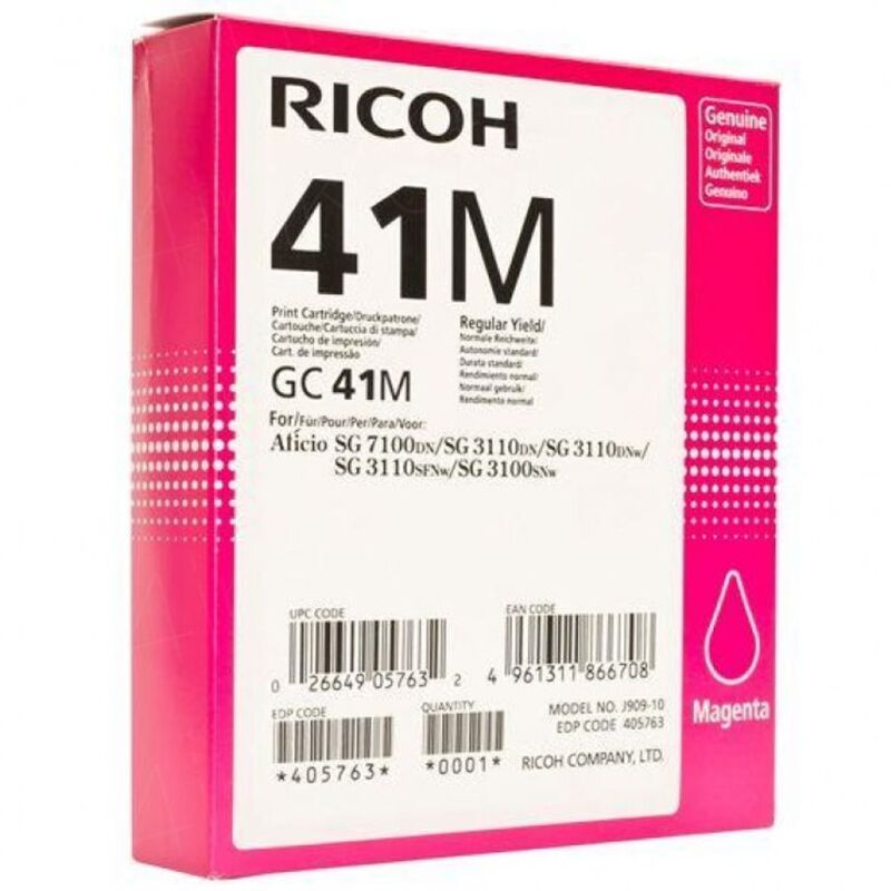 Ricoh - GC41M Magenta Standard Capacity Gel Ink Cartridge 2.2k pages - 405763