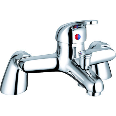 Standard Deck Mounted Single Lever Bath Shower Mixer Tap - Chrome