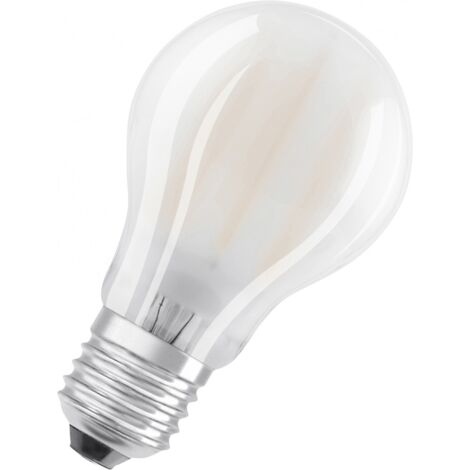 Standard E27, 6.5W, warmweiße, mattierte LED-Glühbirne.