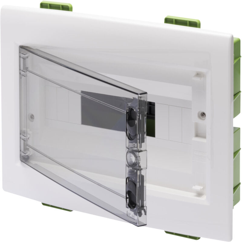 Gewiss - Tableau Électrique protÉgÉ mur vert porte transparente fumÉe' 12 modules ip40 gw40605pm