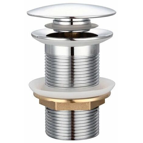 Standard-G 1 ¼ Basin Plug without Overflow Universal Pop Up Drain Automatic Basin Plug in Chrome Plated Copper for Basin without Overflow