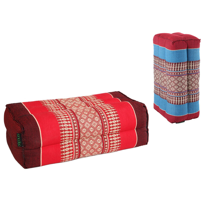 

STANDARD - Juego de 2 Cojines Yoga y Meditación - Borgoña azul / rojo Borgoña